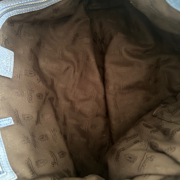 Gucci Large Bamboo Barbaston Royal Blue Spike Calfskin Leather - Picture 9 of 14